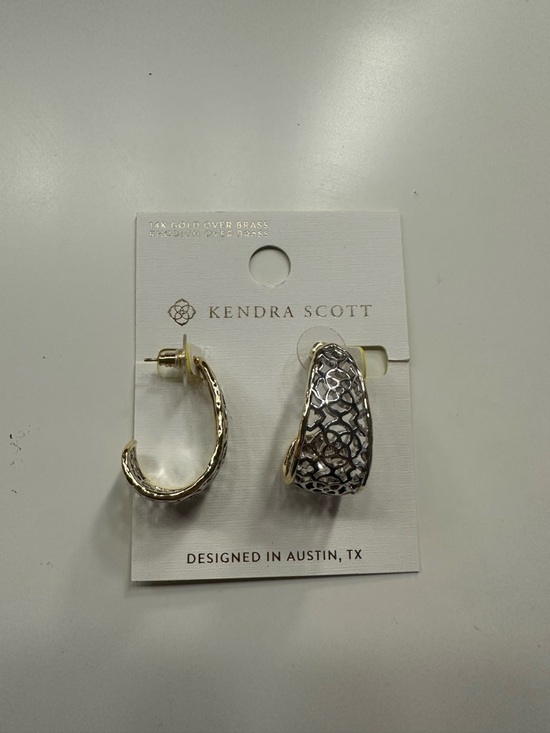 Kendra Scott Accessories - Kendra Scott Two-Tone Textured Hoop Earrings - Gold & Silver